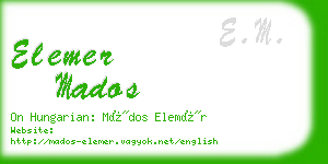 elemer mados business card